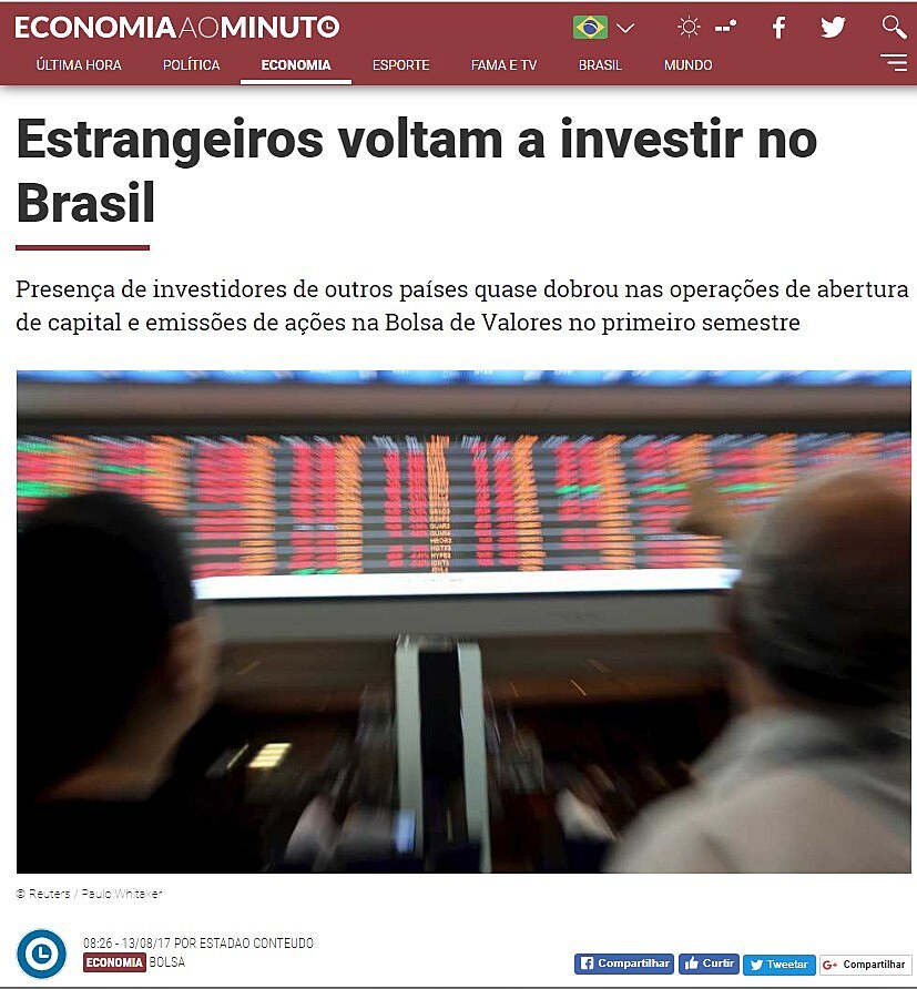 Estrangeiros voltam a investir no Brasil